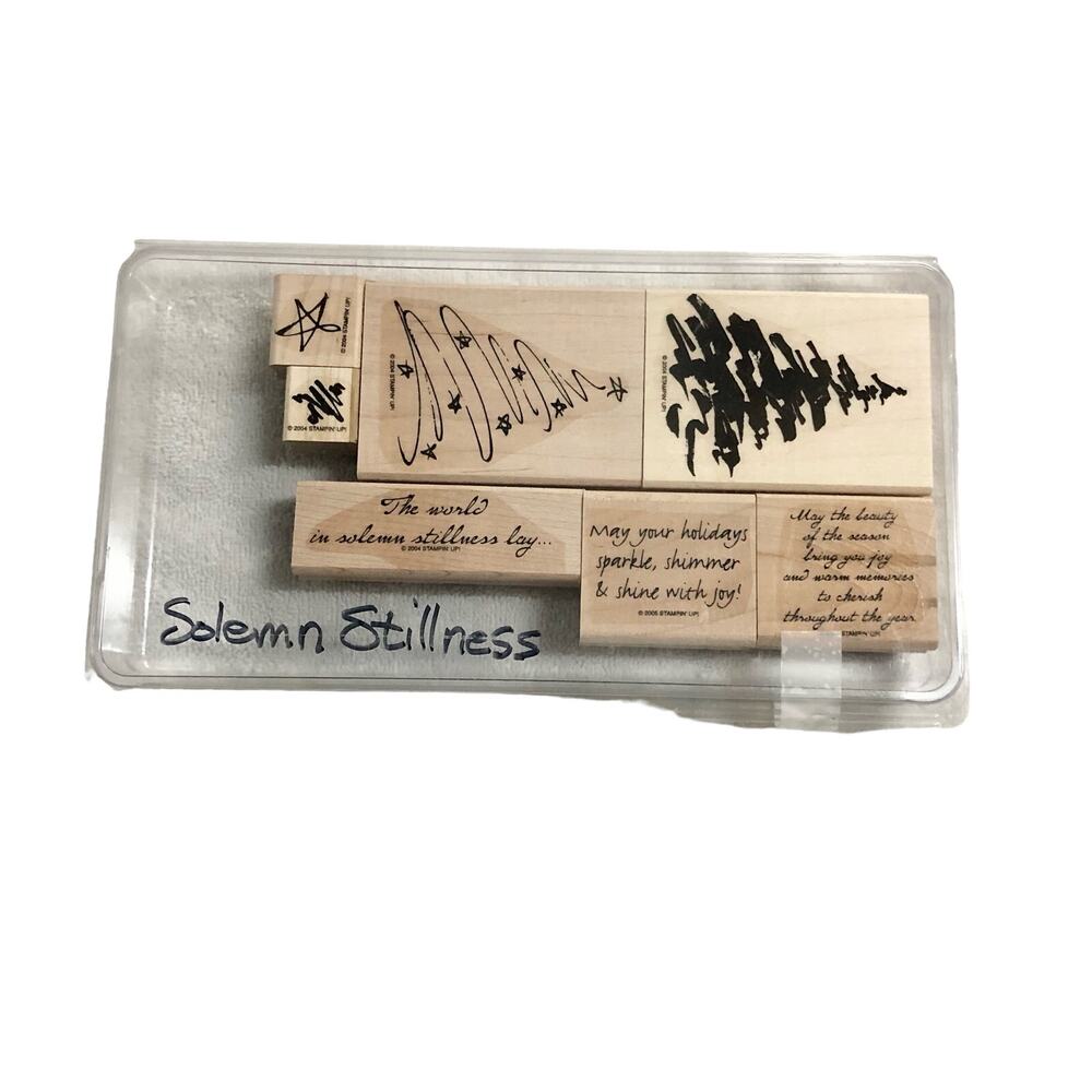 Stampin' Up! Solemn Stillness Rubber Stamp Kit 7-Stamp Set Holiday Christmas